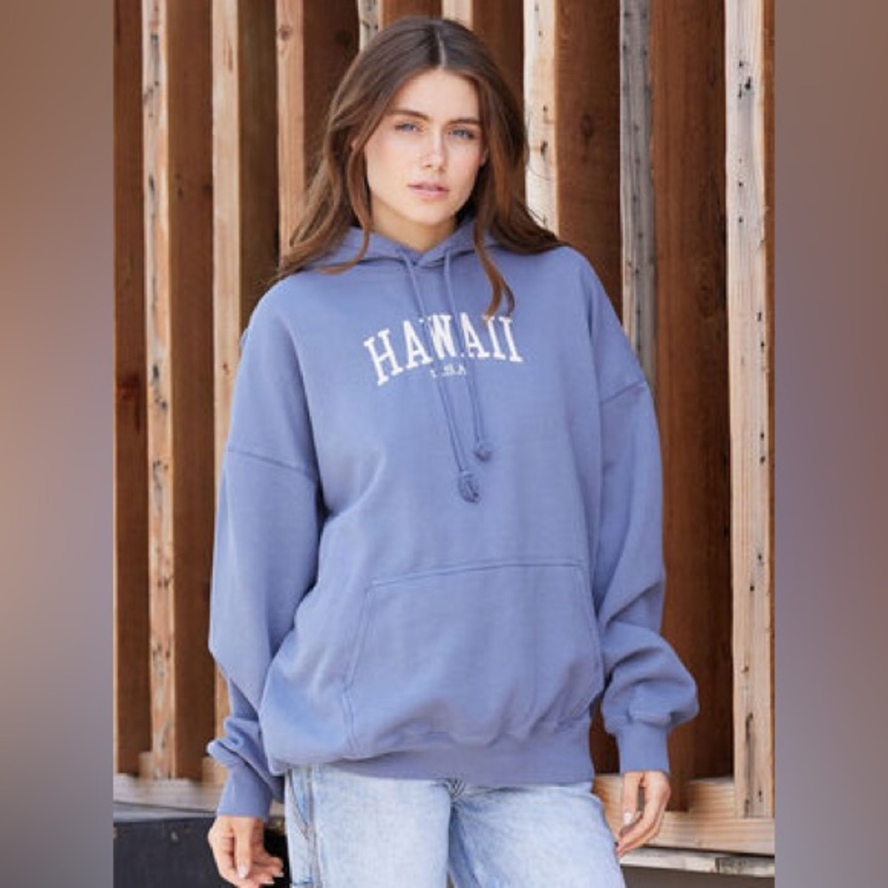 Brandy Melville Baby Blue Hawaii Hoodie